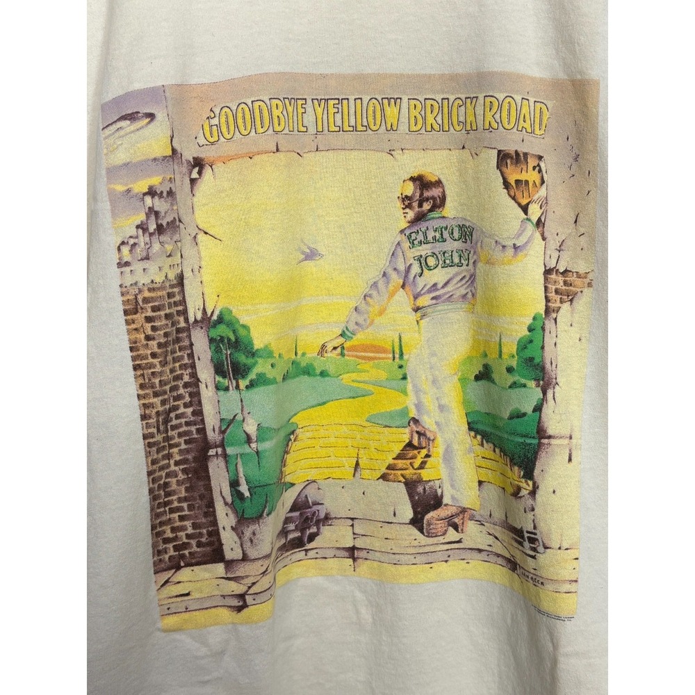 Goodbye Yellow Brick Road Elton John Mens T-Shirt Ivory XL Vintage PolyGram